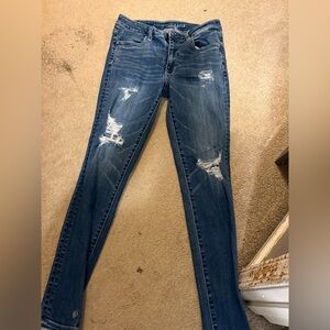 Distressed Dark Blue Women’s Skinny Jeans
